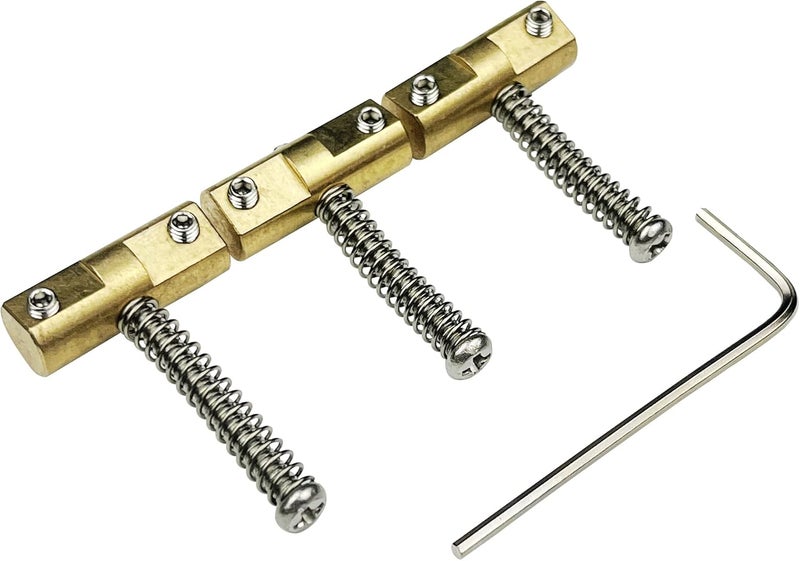 Kaynes Compensated Brass Saddles Set (3Pcs) - 10.8mm Bridge Saddle for Fender 52 62 Telecaster Tele Vintage Electric Guitar Replacement Part - Image 2